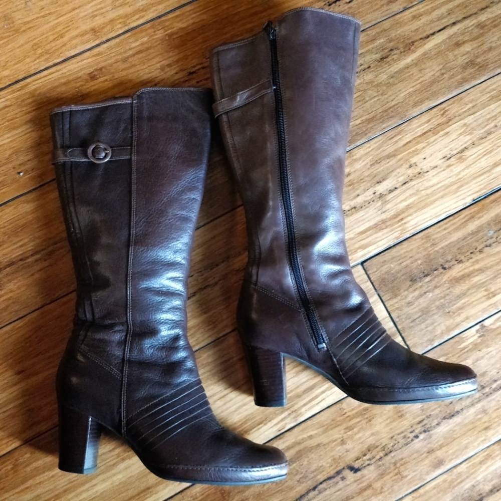 Clarks Artisan Knee-high Leather Boots, 7.5M